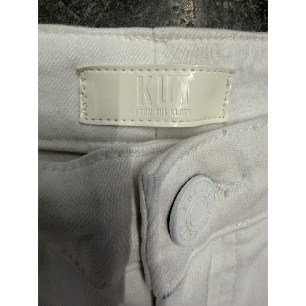 Kut From The Kloth Stella High Rise Fab Ab Flare Jeans Womens 0 White Raw Ankle - Picture 4 of 8